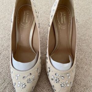 LK Bennett Beige Heels with Silver Accents